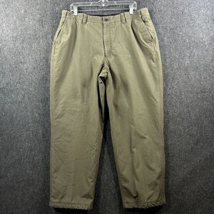 LL Bean Pants Men's 38x31 Khaki Insulated Quilted Lined Chino Work Primaloft
